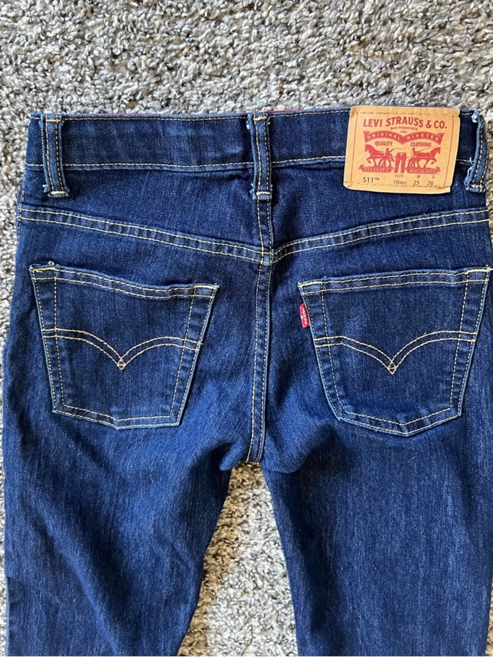 Levi's 511 Boys Dark Blue Skinny Jeans with elastic waistband
